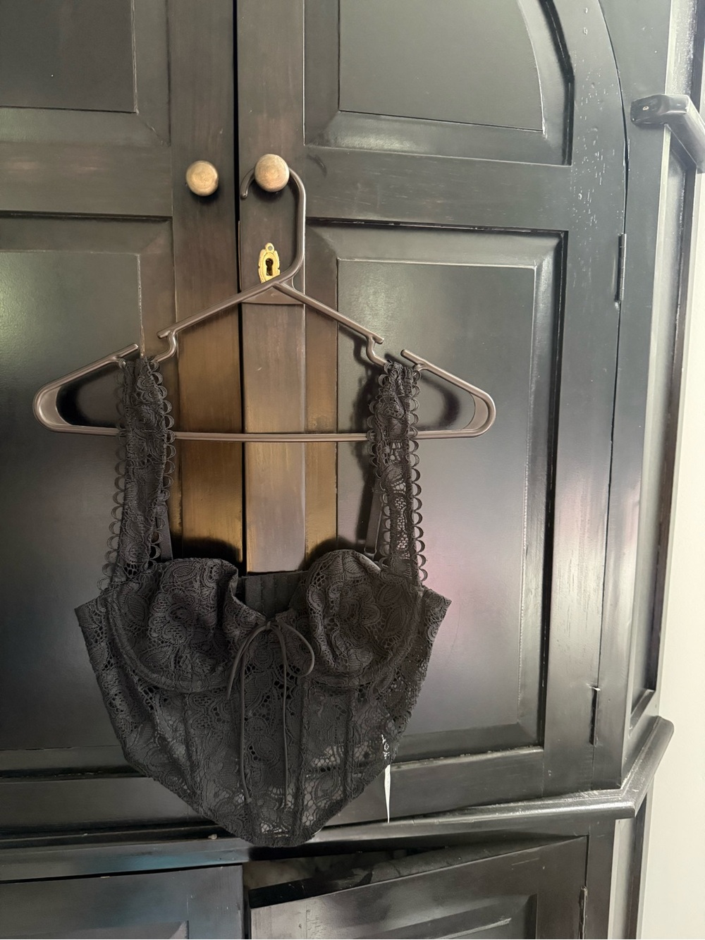 NWT For Love And Lemons Black Lace Bustier Crop Top Small